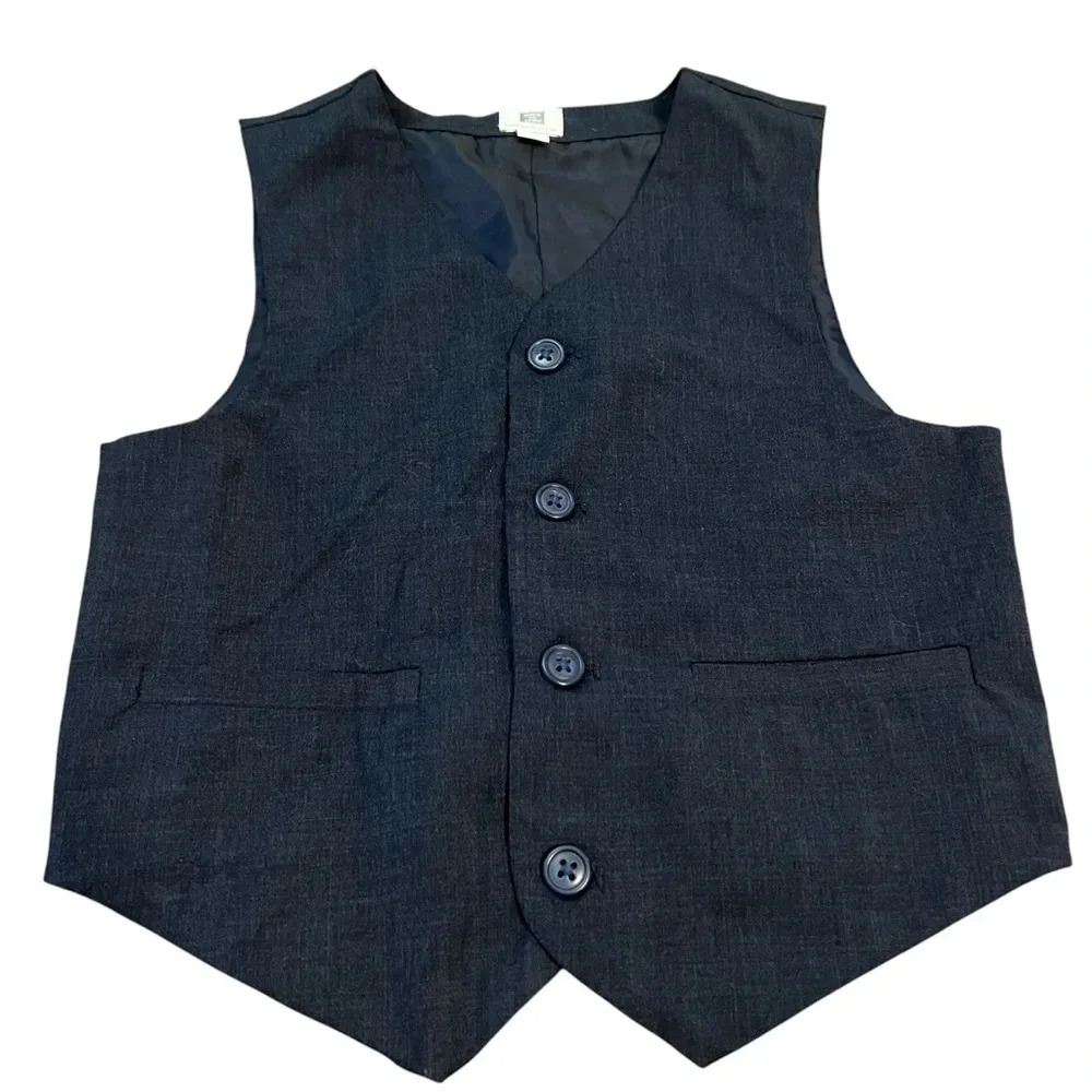 Janie & Jack Navy Special Occasion Vest Boys 4–6Y Formal Holiday Wedding